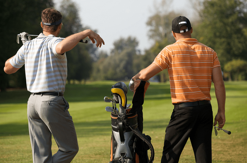 two men on golf course